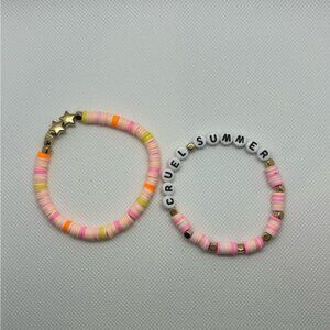 Handmade friendship bracelet set clay polymer beads - Taylor Swift Theme